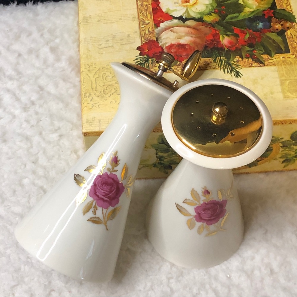 Vintage Lenox Rhodora RARE Salt Mill & Pepper Mill/Grinder Set - Picture 11 of 15